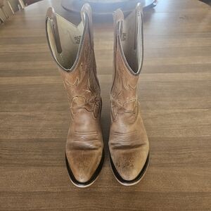 Old West Boys Kids Unisex Leather Embroidered Western Boots Size 4.0D